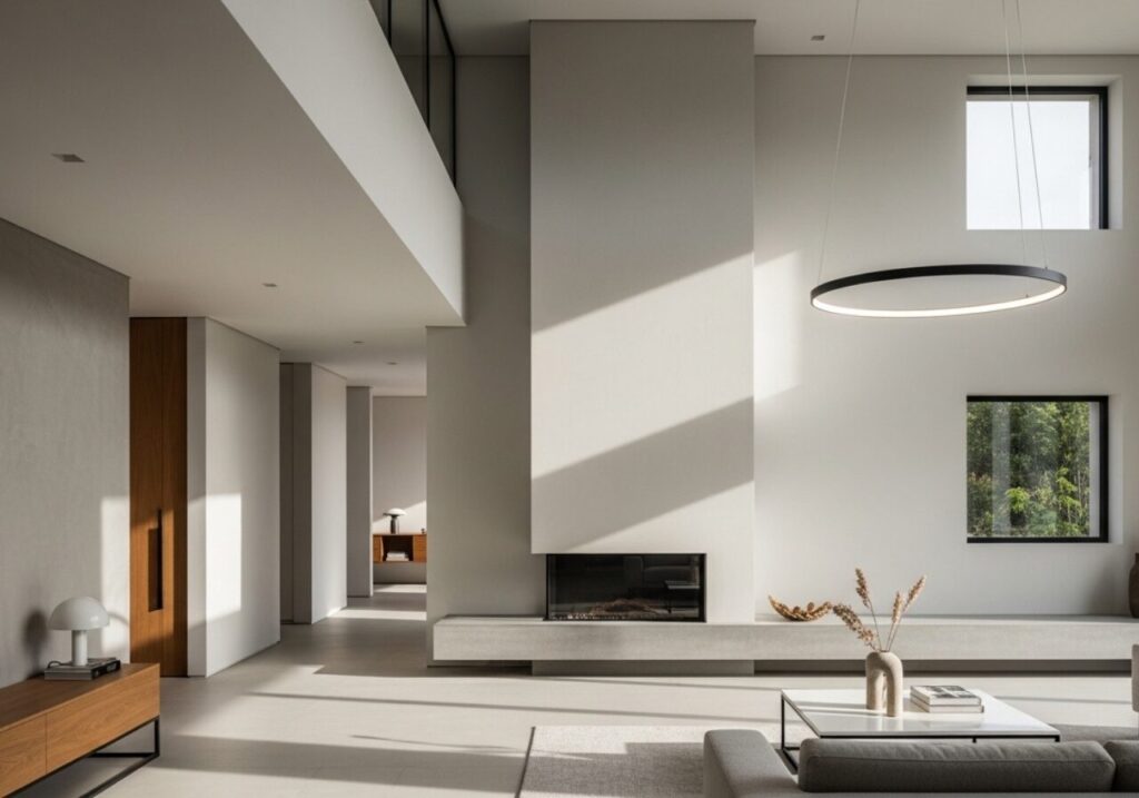 Modern, minimalist living room interior